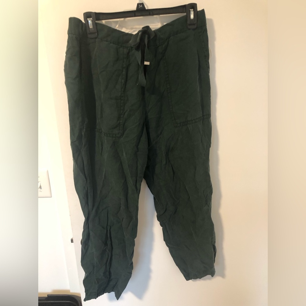 Dark green tie up comfy pants